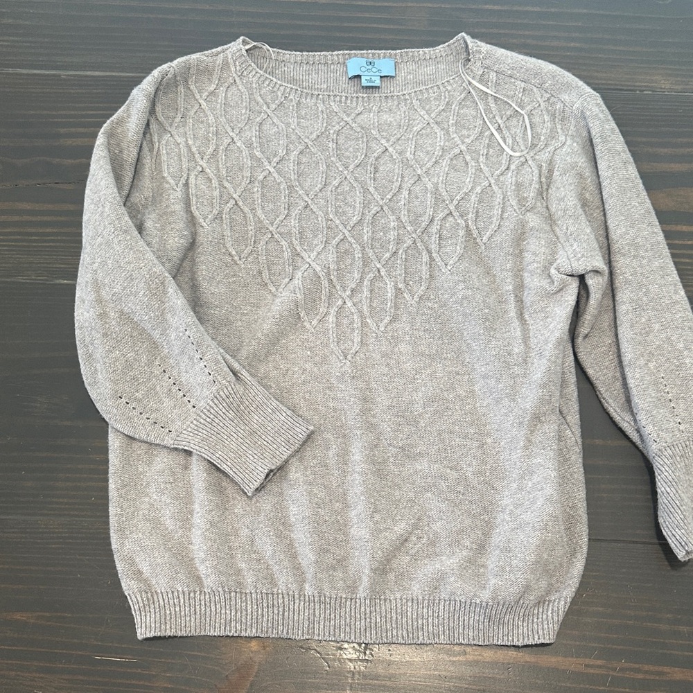 Cato Light Gray Textured Women's Sweater